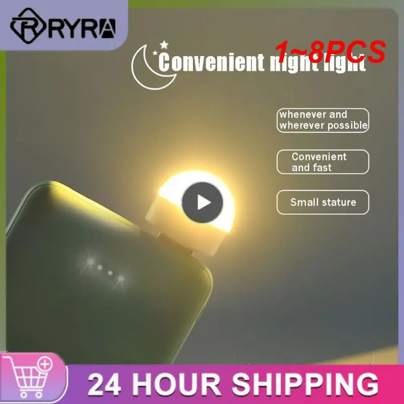 

1~8PCS Mini Portable LED Night Light 5V 1.2W Super Bright Book Light Eye Protection Reading Lamp For Power Bank PC Laptop
