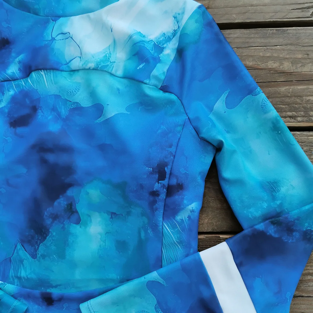 Rash Guard Surfing Swimsuit Women's Vintage Long Sleeve Rash Guard Surfing Suit Print Push Zip Up One Piece Swimsuit Sport Swimwear Beachwear Bodysuit