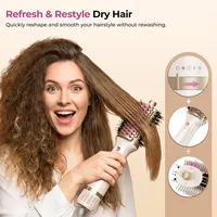 GOMYTH V1 Brosse chauffante et sèche-cheveux 5-en-1, ions négatifs anti-frisottis, 1200W, 3 vitesses et 4 réglages de température, brosse en céramique pour volume à la racine, lissage, démêlage, brillance pour tous types de cheveux 7