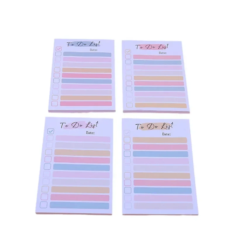 50 Sheets To Do List Notepad Color To Do List Sticky Notes Adhesive Memo Pad Rainbow Style Portable Daily Planner List Notepad 6