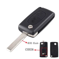 Premium Flip Folding Car Key Shell with Multiple Button Options for Citroen (2 Buttons)