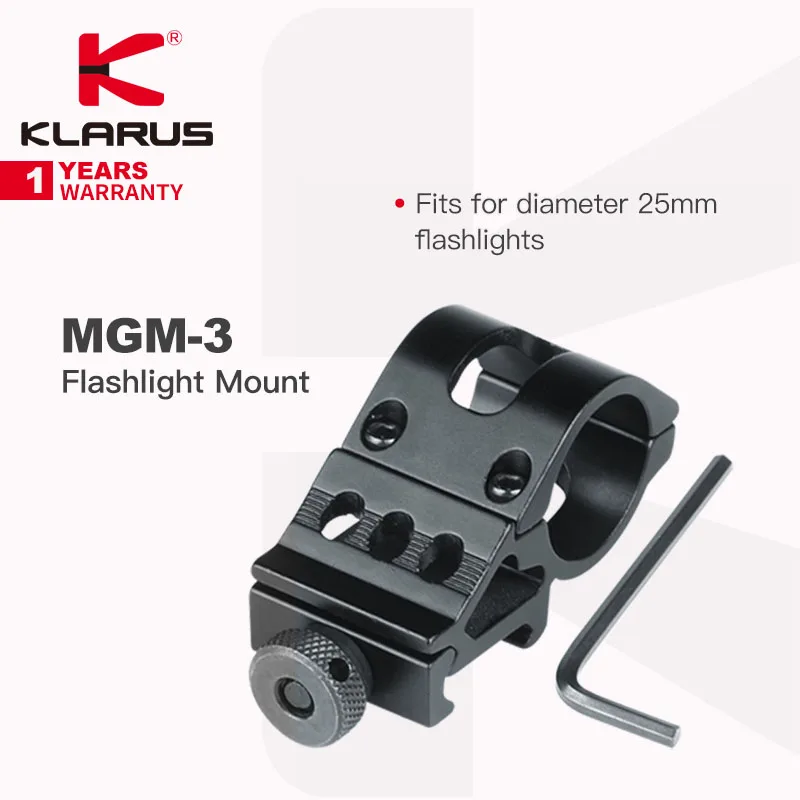 

Klarus MGM-3 Metal Offset Picatinny Mount for Flashlight, Compatible with all XT Series, for Hunting