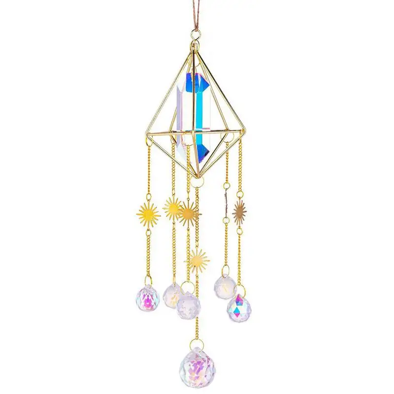 

Crystal Suncatcher Prisms Sun Catcher With Chain Pendant Ornament Wind Chime Style Rainbow Maker For Garden Window Christmas