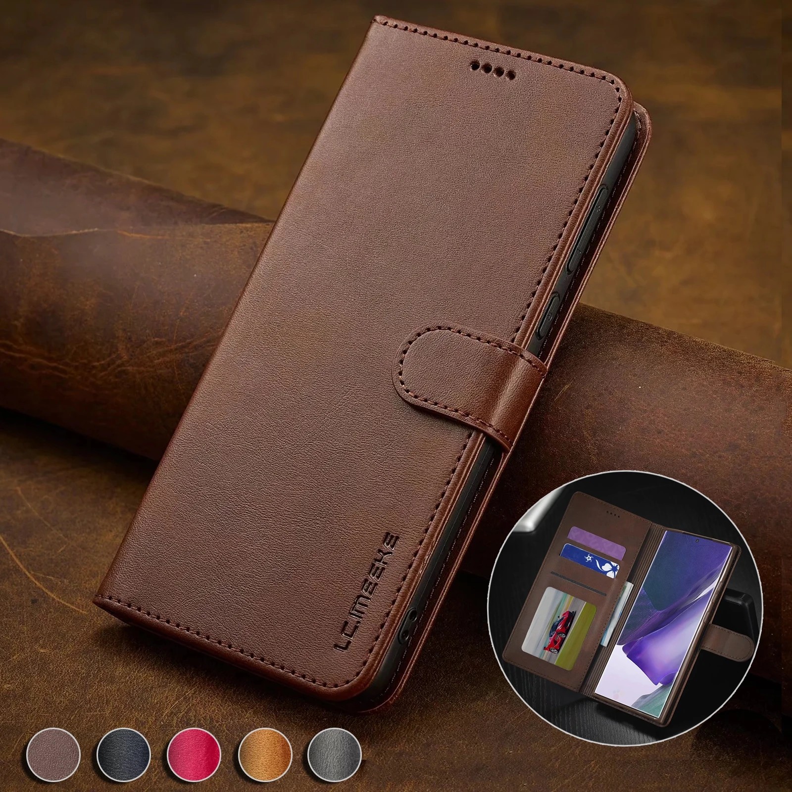 Leather Wallet Phone Cover - Stylish and Protective Case