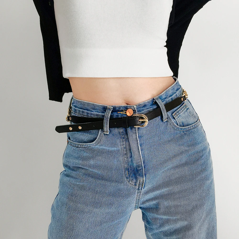 

Fashion alloy buckle chain Buckle with Adjustable Ladies Luxury Brand Cute Heart-shaped Thin Belt Jeans Dress Punk Fashion Belts