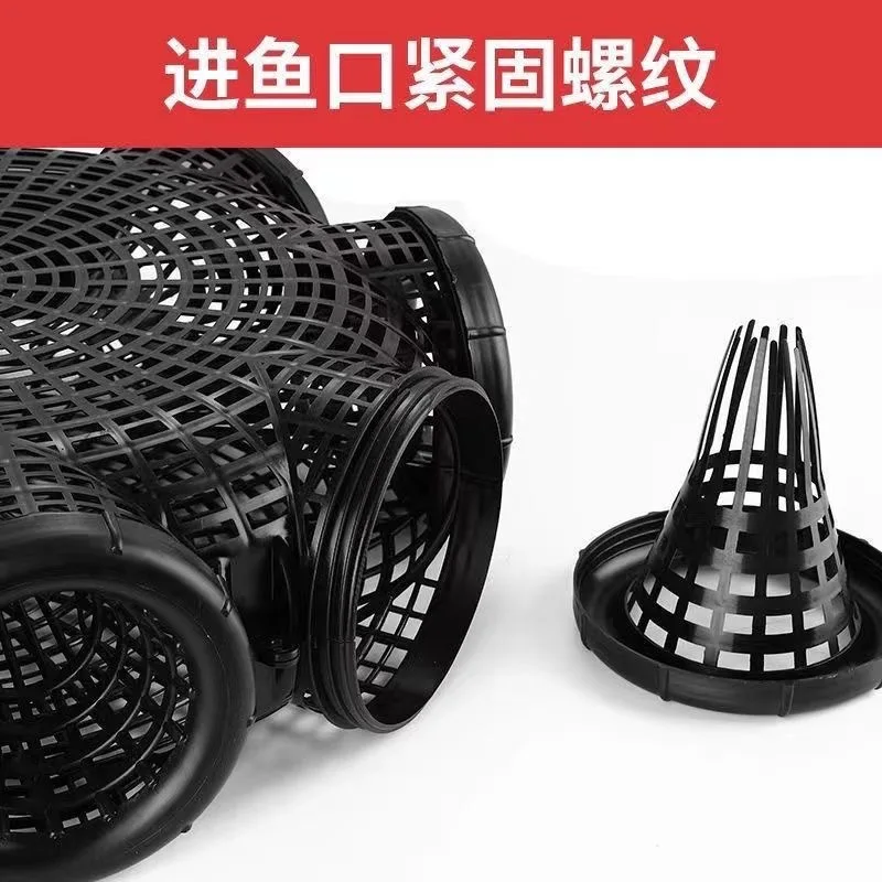 Black Fish Net Cage Durable Plastic Container Mud Cage Container Fishnet Finless Eel Loach Trap Fishing Pot Fishing Traps