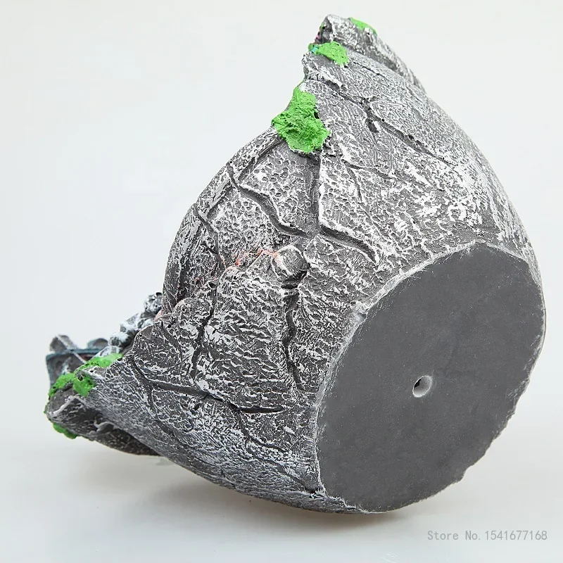 Imitation Stone Resin Flowerpots for Home Garden, Creative Rural Micro Landscape, Large Caliber Flower Pots, House and Home, 1Pc