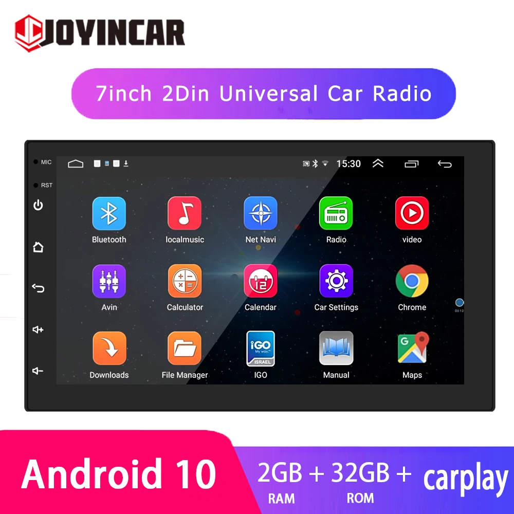 

Автомобильный мультимедийный плеер Android 10, универсальная Автомагнитола 2DIN с Wi-Fi, GPS, 7-дюймовым экраном, стерео, MP5, bluetooth, OBD