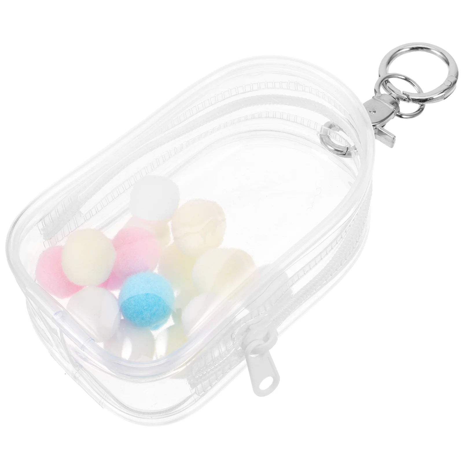 Clear Display Pouch Keychains Hanging Blinds Box Organizer Small Storage Pouch Portable Collectibles 10pcs small scraper keychains portable lottery ticket scrapers scraping tools for lottery