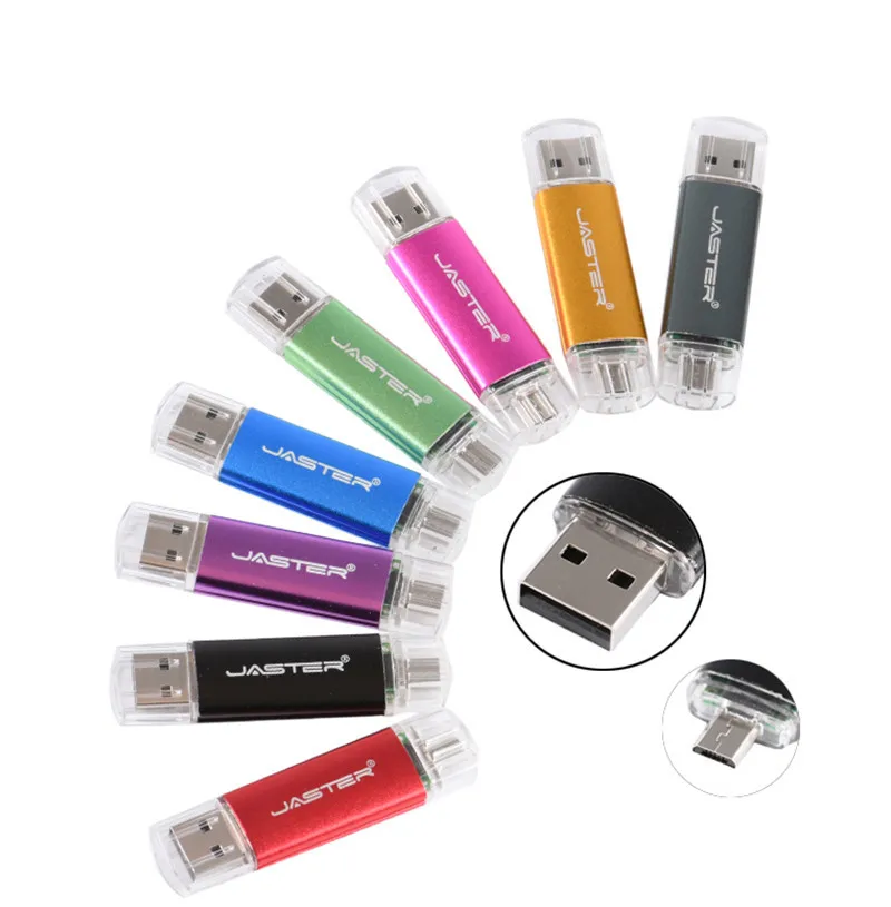 Incisione Laser Gratuita Logo Personalizzato Micro Otg Usb 2.0 Flash Drive Per Smartphone Android/Pc Memory Stick 64Gb Pen Drive U Disk 4Gb