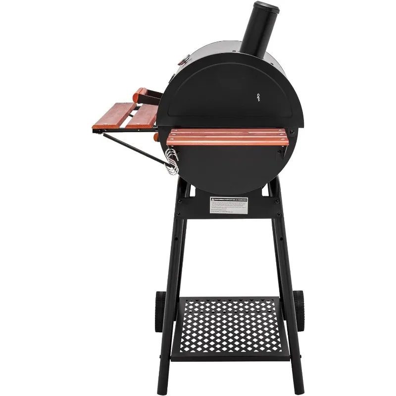 Royal Gourmet CC1830V 30 Barrel Charcoal Grill with Wood-Painted Side Front Table, 627 Square Inches Cooking Space 3
