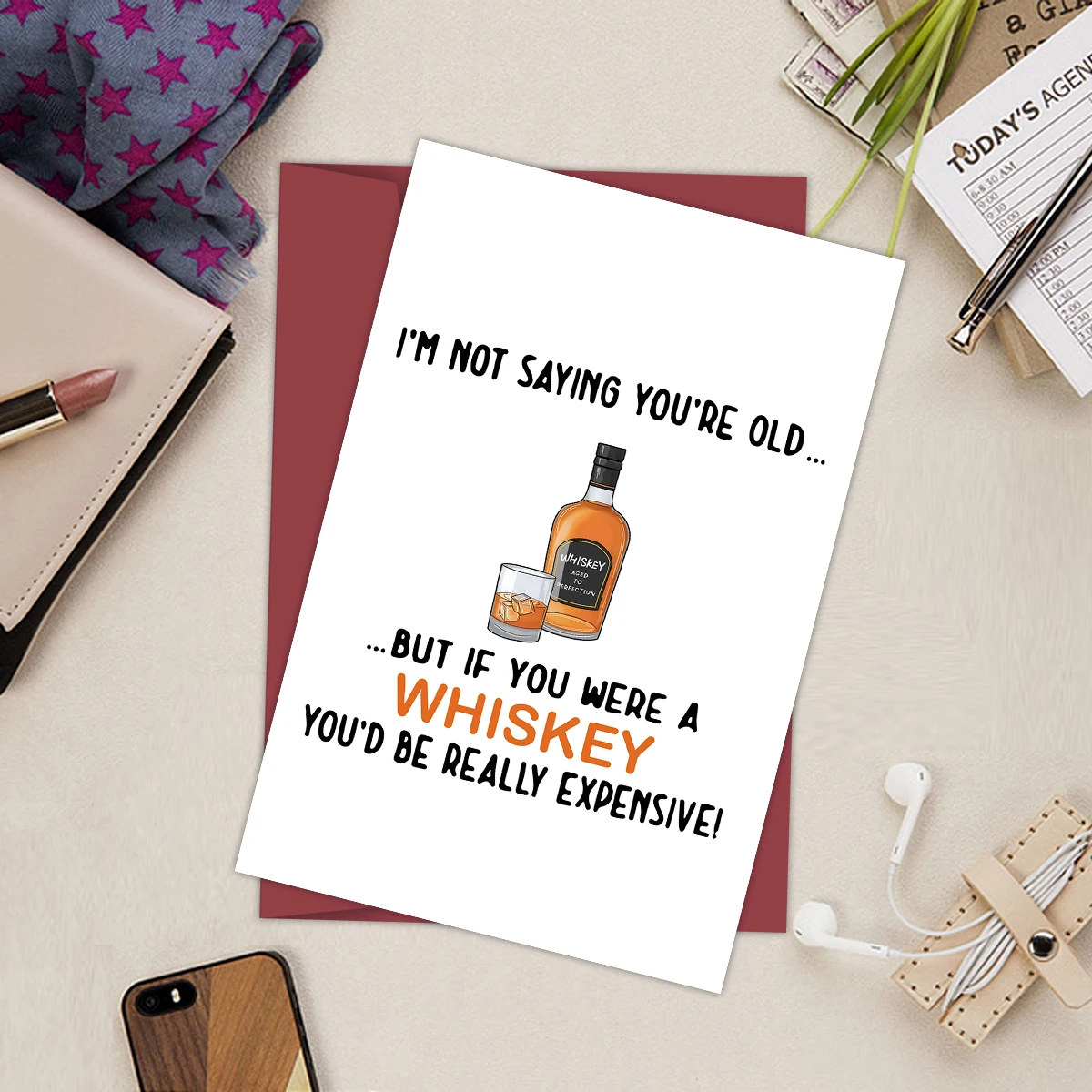 Old English Co. Carte D'anniversaire 90 Ans En Forme De Bouteille De Whisky Pour Papa – Carte D'anniversaire De 90 Ans Pour Homme – Carte