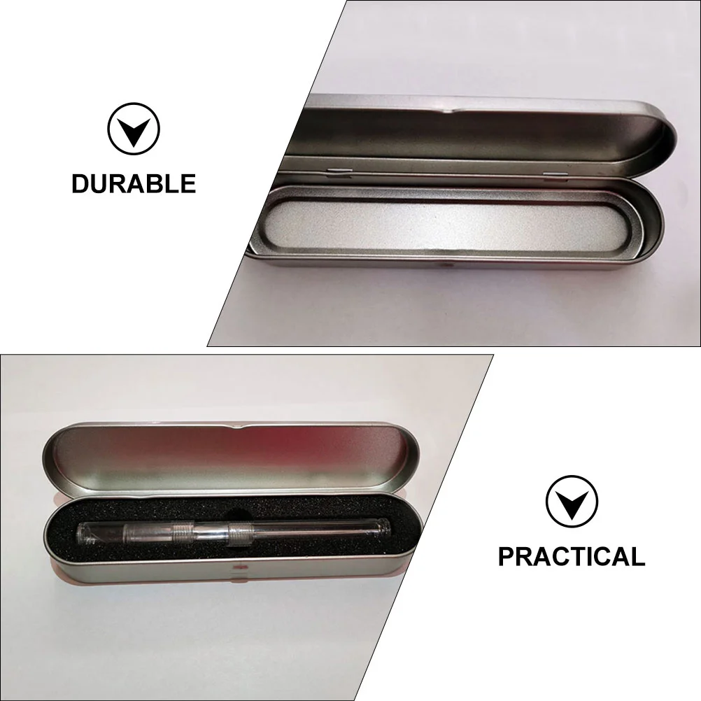 문구류 상자 작은 연필 케이스, 미니 보관 학생 가방 컨테이너, 양철판, 4 개