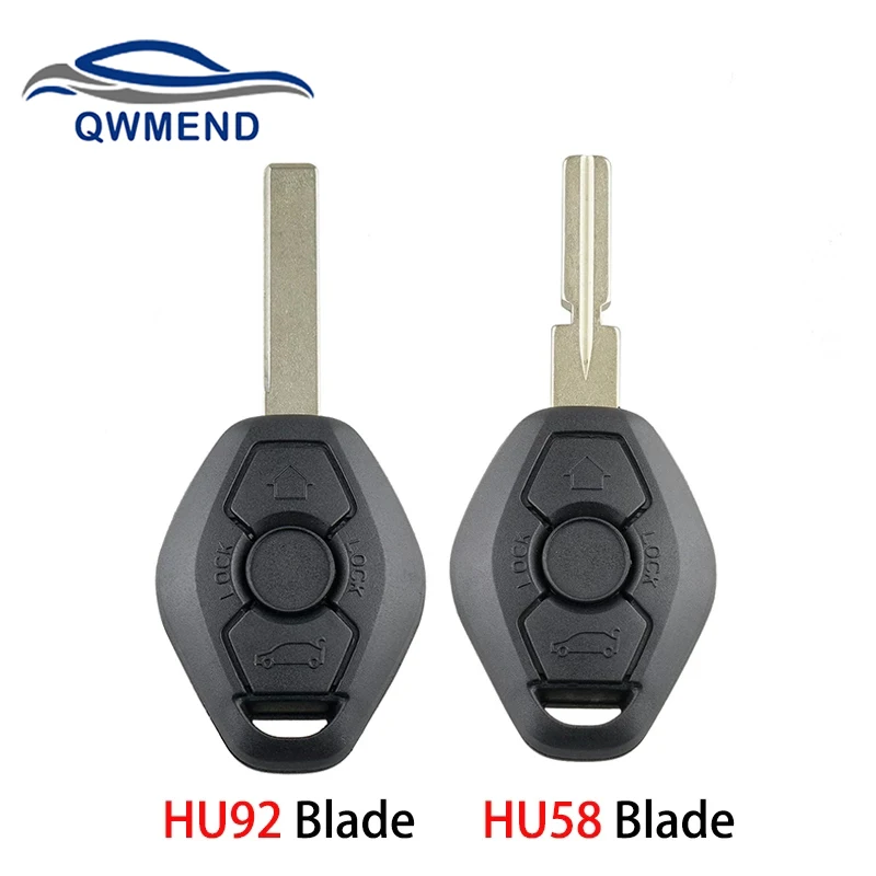 

QWMEND Remote key Case shell Fob For BMW 3 5 7 Series 325 325i 325ci 330 330i 325 325i 525 525i X5 X3 Z3 Z4 HU92 or HU58 Blade