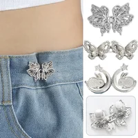 Jeans Button Adjustable Clips for Pant Skirts Waist Tightener Buckle Snap Button Adjuster Butterfly Pin Button Clothing Supplies 1