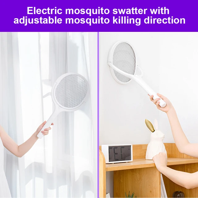 6 Az 1 -Ből Elektromos Szúnyog Swatter Szög Állítható Hiba Zapper Usb Újratölthető Ütő Légy Denevér - Image 4