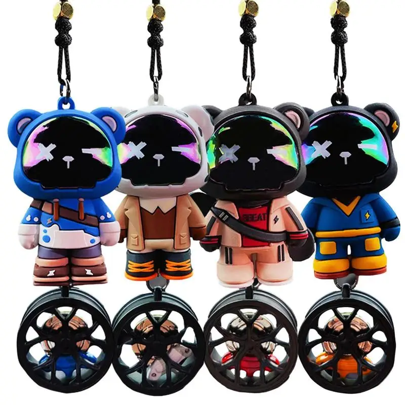 

Car Ornament Auto Cool Bear Car Swinging Pendant Adjustable Lanyard Gift Automotive Interior Rearview Mirror Hanging Accessories