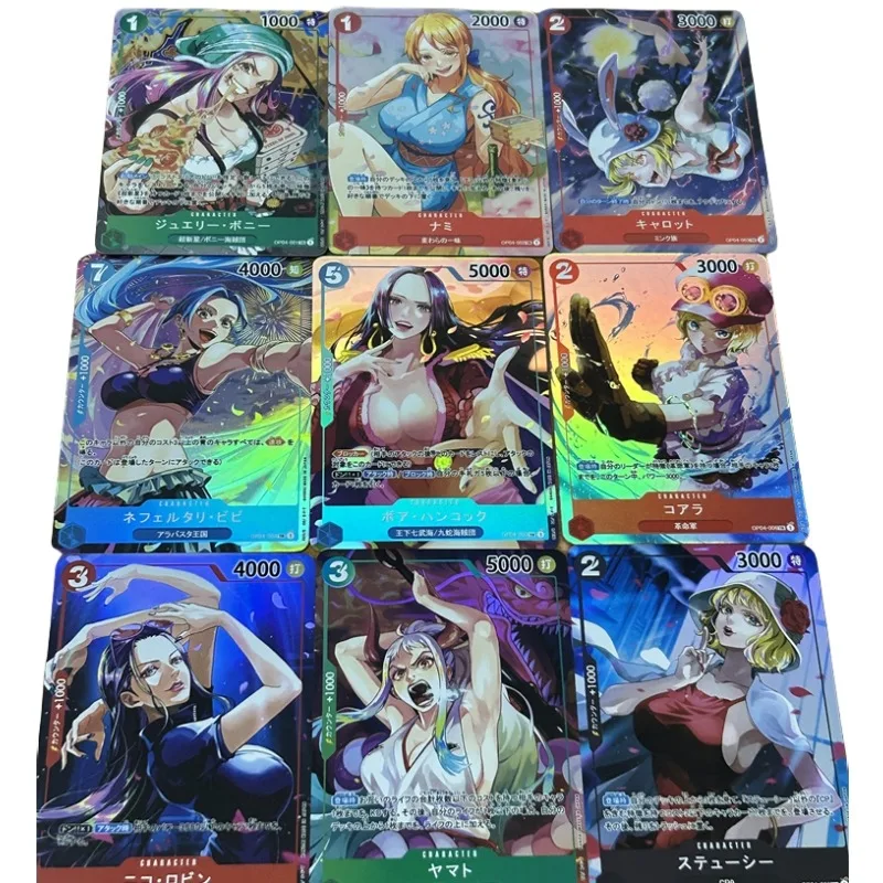 

ONE PIECE DIY Monkey D. Luffy Nefertari D. Vivi Nami Yamato Boa·Hancock Color Flash Cards A Set of 9 Sheets Game Collection Card