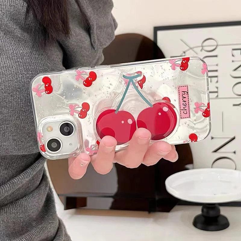 Cherry Bow Phone Case - Elegant Protective Cover