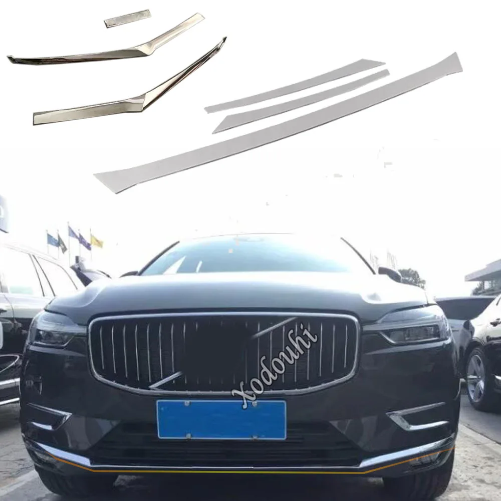 

Hot Sale Car Body Bumper Engine ABS Chrome For Volvo XC60 2018 2019 2020 2021 Front Bottom Grid Grill Grille Edge Panel 3pcs