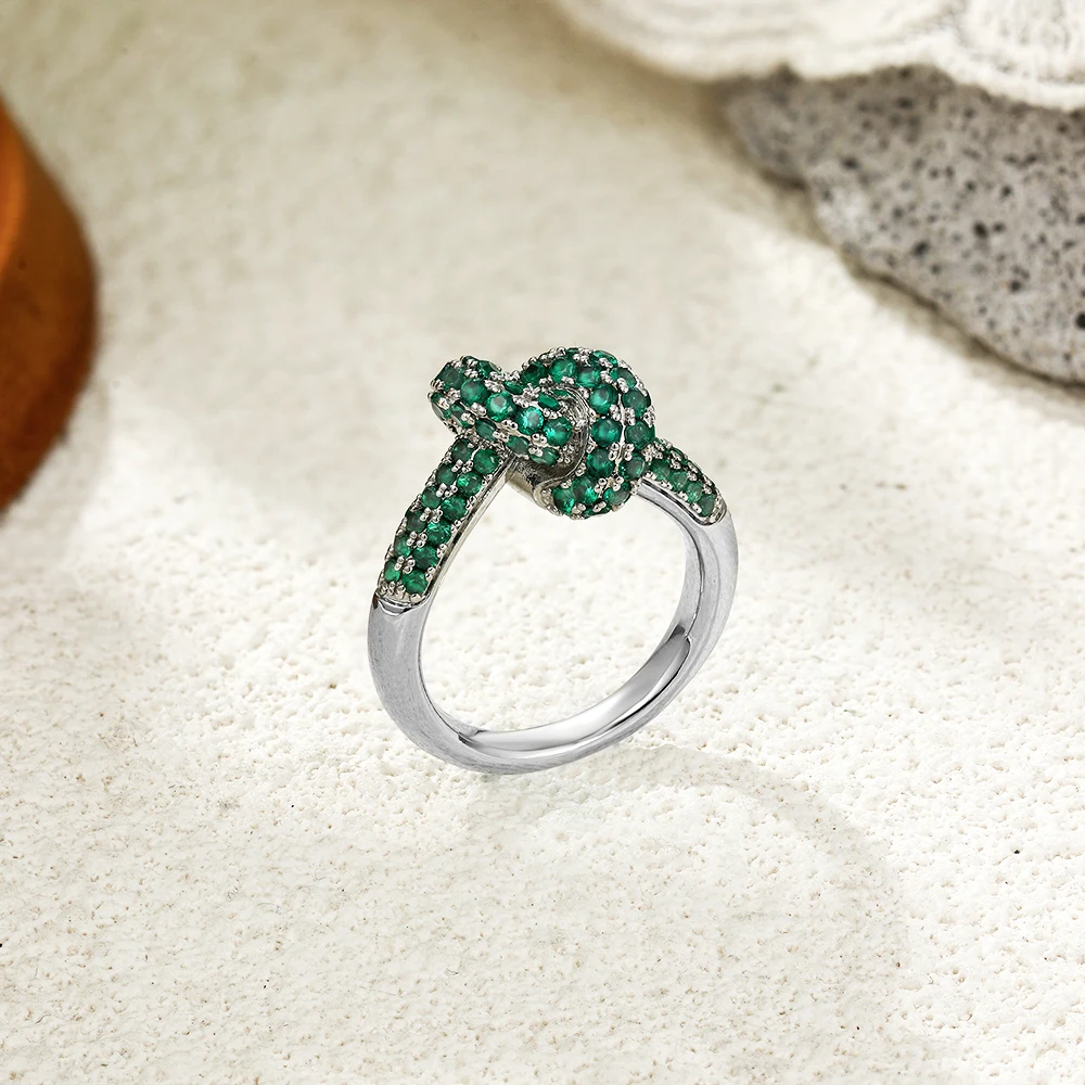 Zircon Intersection Ring Classic Design Style Stainless Steel Waterproof Anti Fading Geometry Lady Jewelry Gift