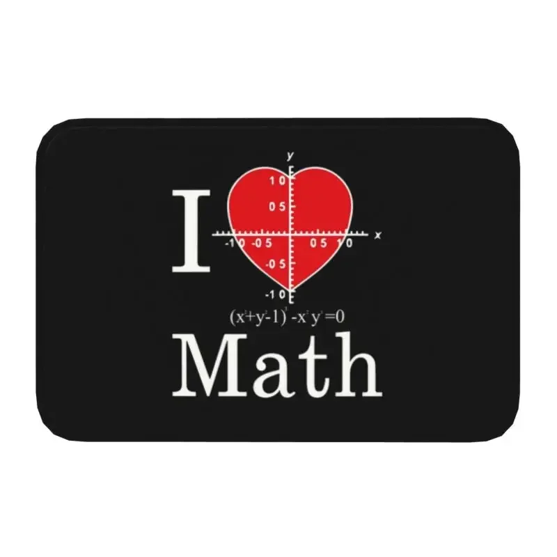 

Коврик для входной двери с математическим узором «I Love», нескользящий Быстросохнущий уличный коврик для кухни, балкона, входной коврик