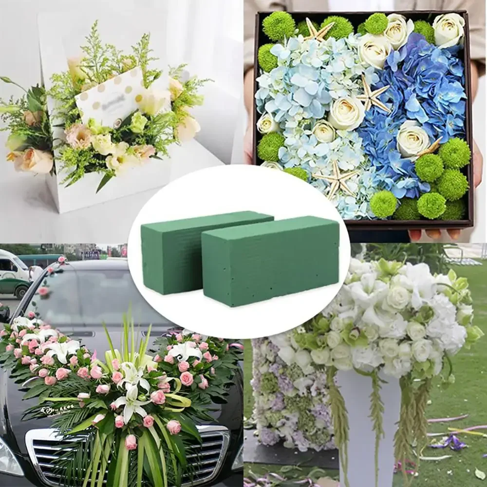 Floral Foam Block Flower Dry Foam Bricks Wedding DIY Flower Holder  Artificial Handle Bridal Roses Foam Flowers Home Decoration