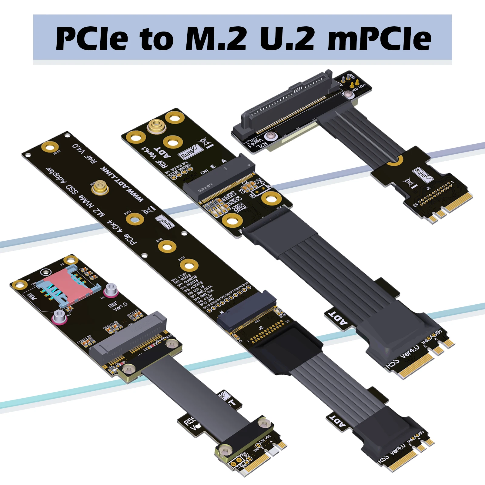 

MPCIe Удлинительный кабель для U.2 M.2 mini PCI-e, беспроводной фотоадаптер, Прямая поставка с завода