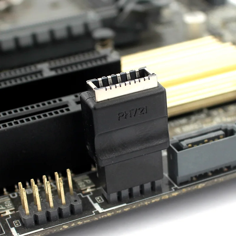 데스크탑 PC용 전면 패널 헤더 키-A 소켓 컨버터 마더보드 익스텐션 어댑터, USB 2.0 9 핀-USB 3.1 타입-E 20 핀
