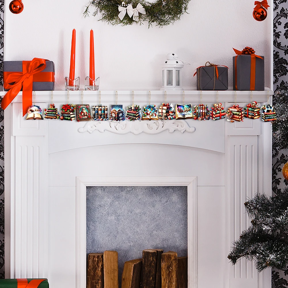 36/45pcs Christmas Wooden Hanging Ornaments Christmas Tree Ornaments Christmas Wooden Pendants for Home Decorations