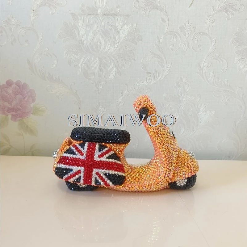 DIY Diamant Malerei Britischen Stil Antike Motorrad Statue Münze Lagerung Kinder Geburtstag Geschenk Handgemachte Strass Hause Dekorativ – Detail 4