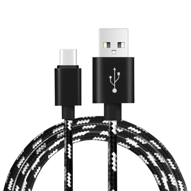 Premium Nylon Braided USB Type C Fast Charging Cable - 3A Data Sync, 2M/3M Length for Android Mobile Phones