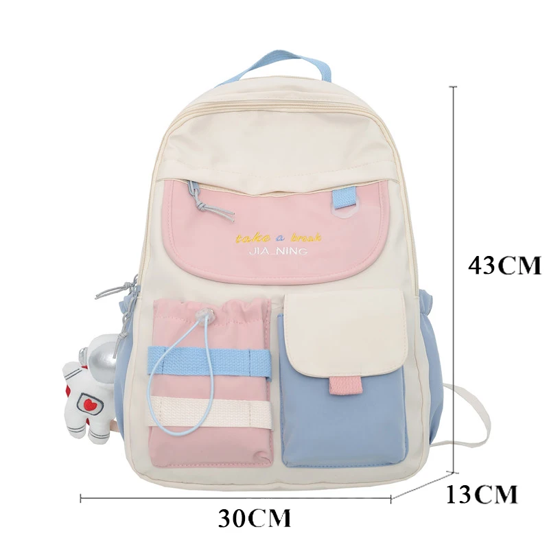 Kawaii Women Mochila Waterproof Travel Backpack for Girls Fashion Schoolbag Cute Student Bookbag Nylon Laptop Rucksack