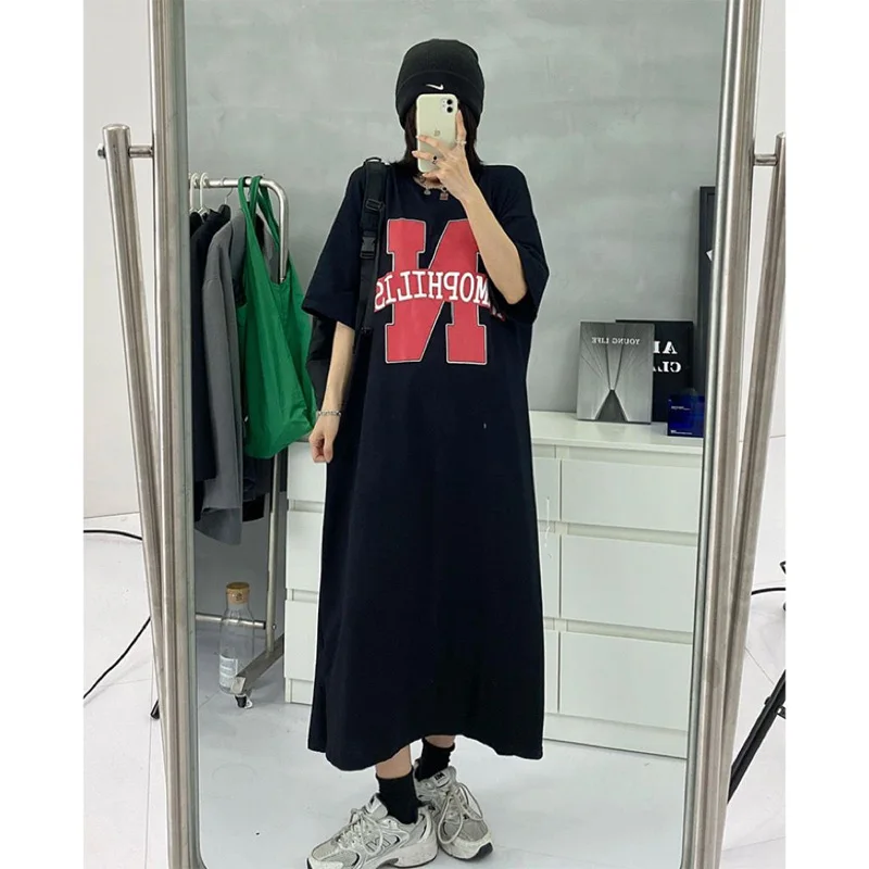 

Summer New Cute Tomato Printing T Shirt Dress Short Sleeve Round Neck Loose All-match Casual Dresses Fashion Women Clothing
