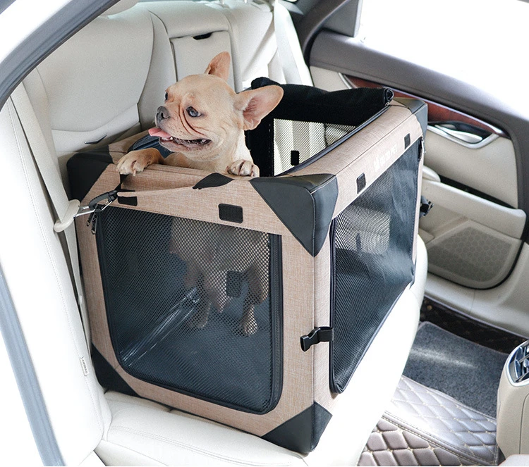 

Travel Dog Crate Portable Collapsible Dog Kennel Folding Crates Carrier for Medium Large Dogs Indoor and Outdoor