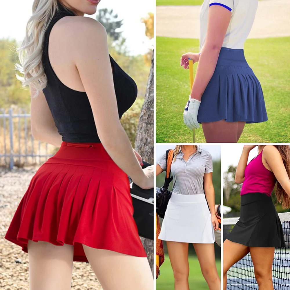 Pleated Tennis Skirts for Women with Pockets Build in Shorts Golf Skort High Waisted Athletic Running Activewear 5