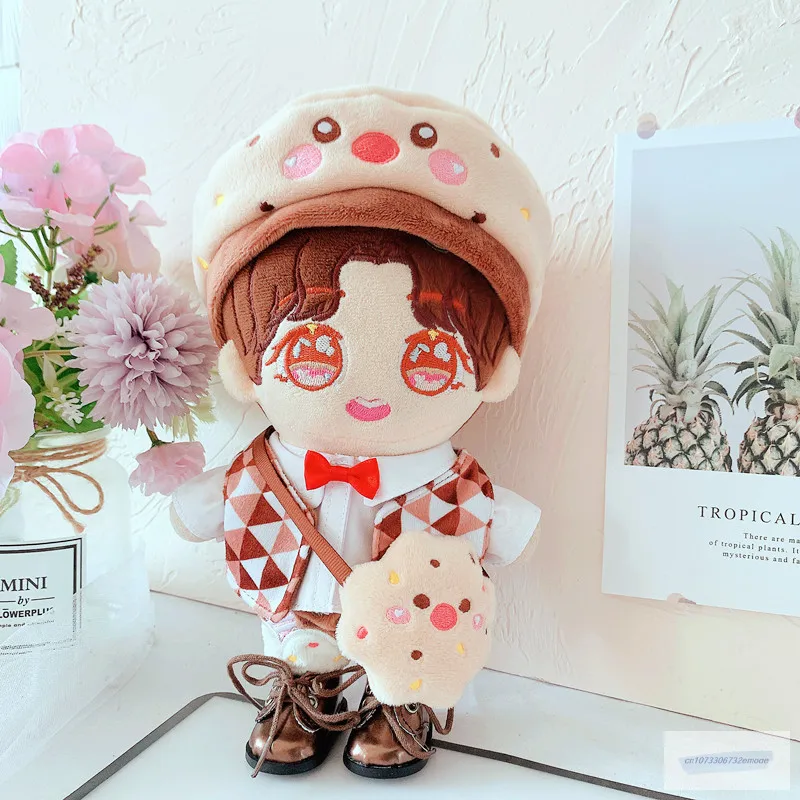 

Doll Clothes 20cm Idol Dolls Accessories Plush Doll's star Cookies hat bag pants sweater suit Stuffed Toys for Korea Kpop EXO