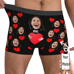 Custom Men's Boxers with Personalized Photo - Unique Father's Day Gift - XXXL (Black 1)