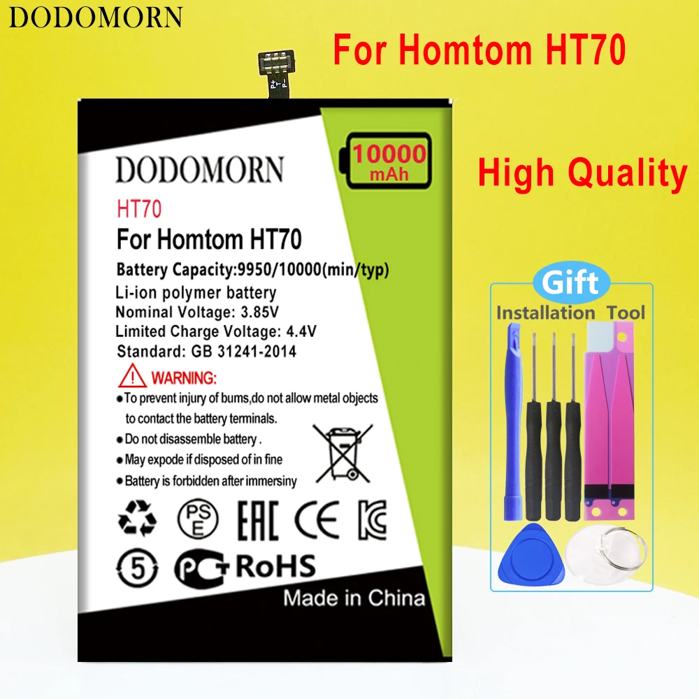 

DODOMORN 10000mAh Battery For Homtom HT70 Mobile Phone High Quality +Tracking Number
