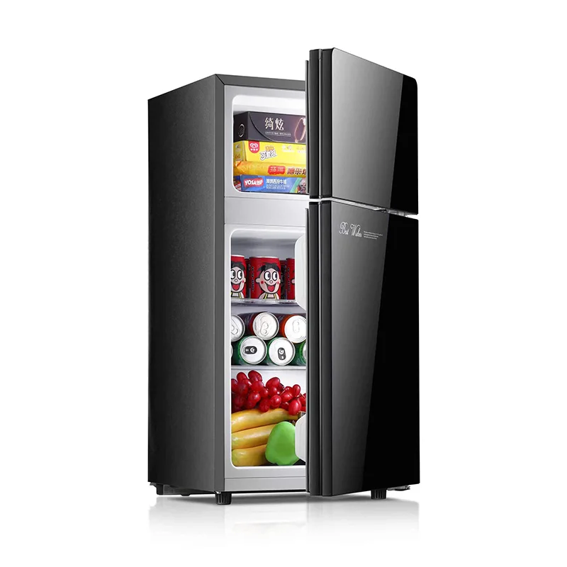 

128L Double Door Refrigerators Top Freezer Fridge Portable Mini Home Appliance smart fridge fridges for home