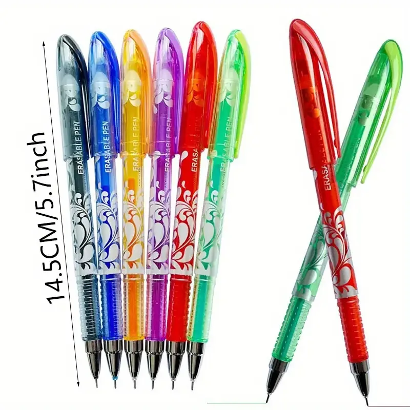 10pcs Set Erasable Gel Pen, 0.5mm, Black/Blue/Green/Red - Thermosensitive, Plastic Holder Ideal for Office and School Use Pens