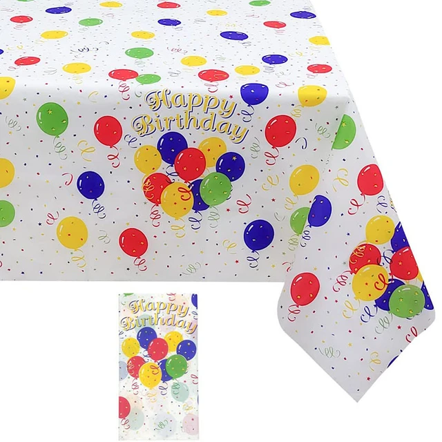 Tovaglia usa e getta festa di compleanno palloncini colorati tovaglie  impermeabili festa di buon compleanno Baby Shower Table Decor Kids -  AliExpress