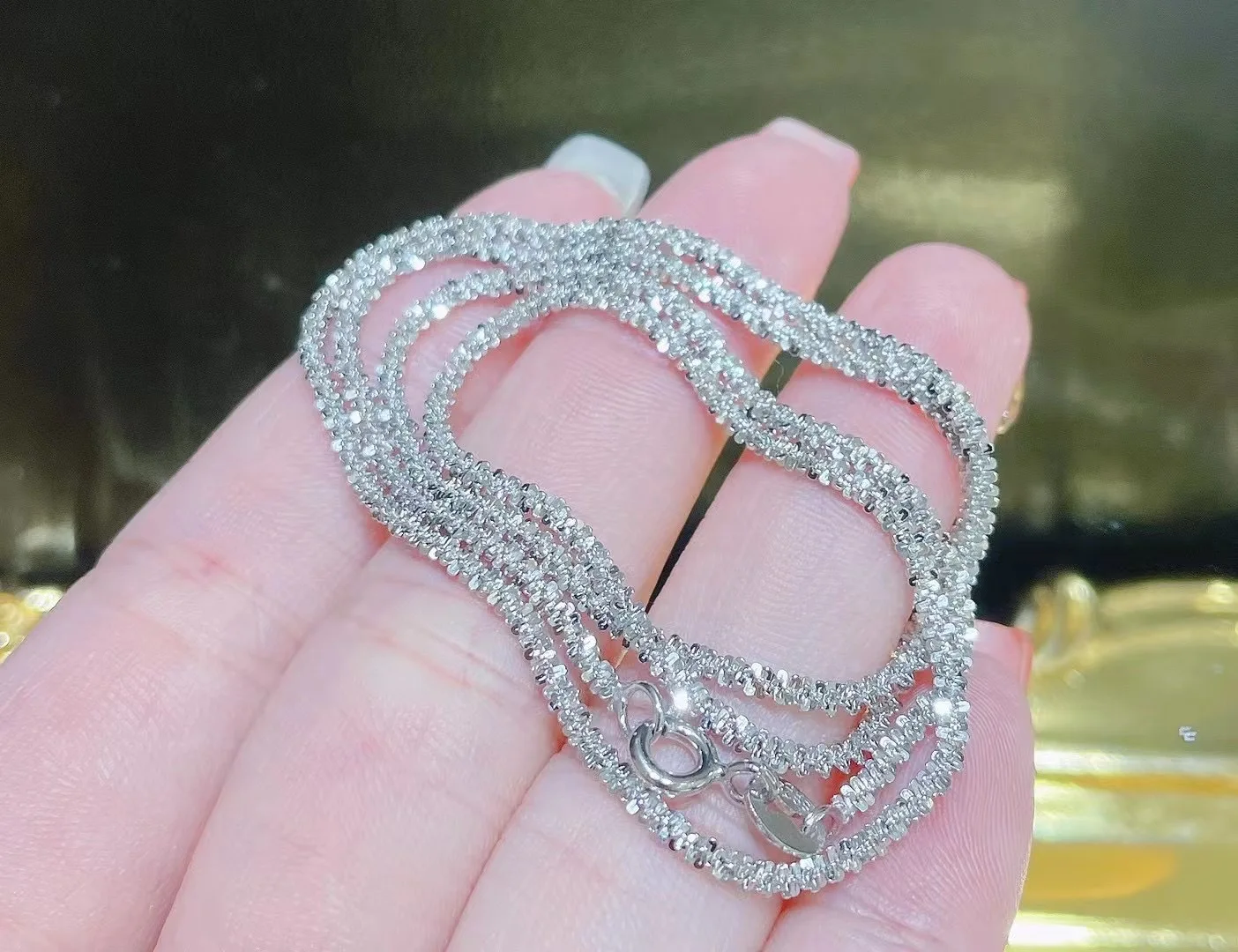 Genuine  Italian S925 Sterling Silver Necklace Sparkling Clavicle Chain Sweater Chain High Jewelry for Woman Fine Jewelry Gifts