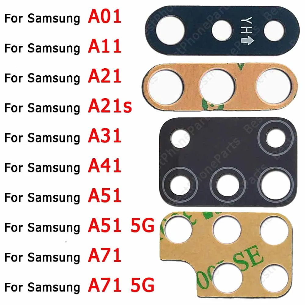 

Back Camera Lens Glass With Adhesive Sticker For Samsung Galaxy A31 A41 A51 A71 5G A01 A11 A21 A21s Rear Lens Cover