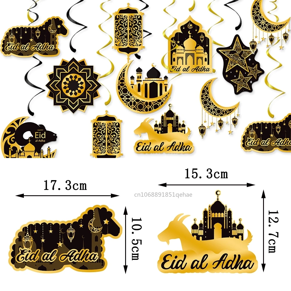 2025 Ramadan Hanging Tag Swirls Eid Mubarak Home Decor Star Moon Ornament Ramadan Kareem Islamic Muslim Party Decor Eid Al Adha