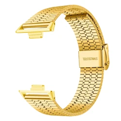 Premium Stainless Steel Bracelet Strap for Smartwatches - Sleek Metal Design Wristband (Gold G)