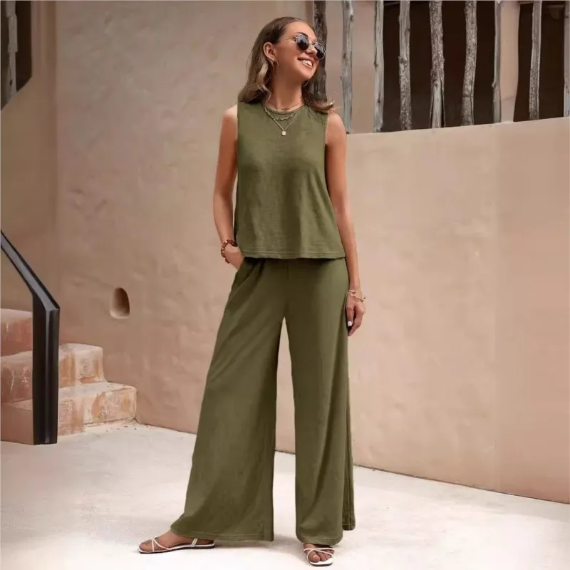 ★23SS新作★WOOALONG★Signature sleeveless set-up wide pants Amazon.com: 2023 Women's Summer 2 Piece Outfits Sleeveless