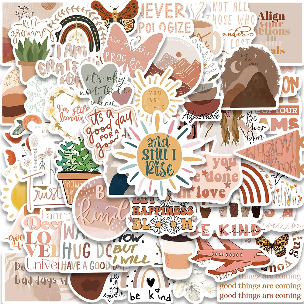 Pegatinas Estéticas Cuadernos 50 Pegatinas Vintage Motivadoras Con Frases  Boho - Vinilo Impermeable Para Portátiles, Botellas Y Cuadernos Pegatinas  Positivas Mujeres Niños, image size:1000x1000
