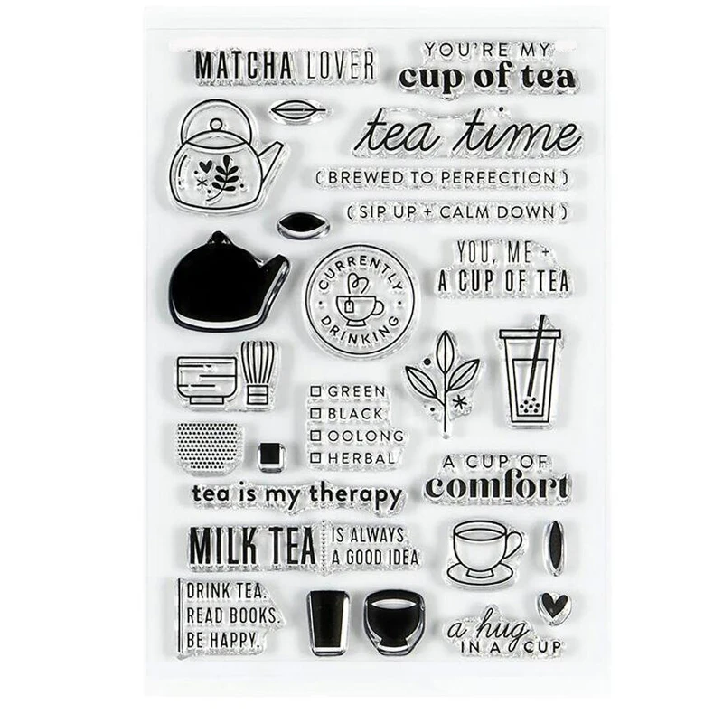 Clear Recipe Stamps For DIY Scrapbooking - Transparent Silicone Craft Stamps For Card Making