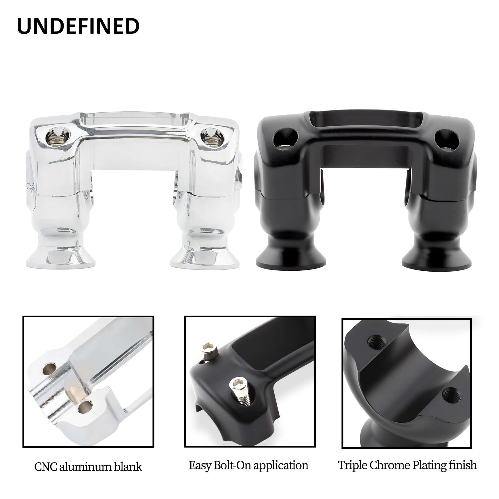 Lenkererhöhung Für Harley - Riser Pull Back Plate Aus Aluminium (Schwarz)